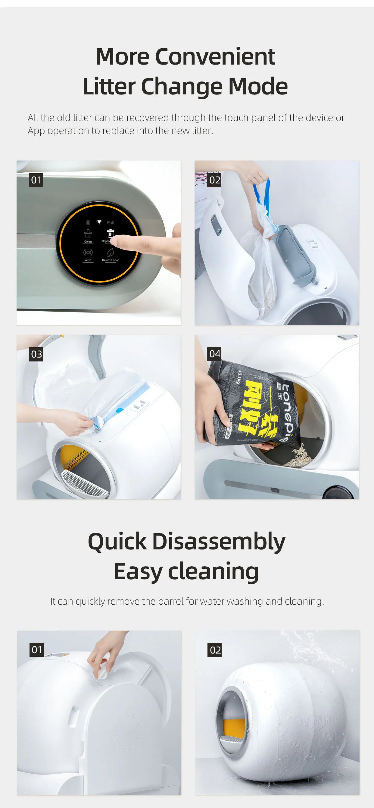 Litière Autonettoyante Intelligente – 65L