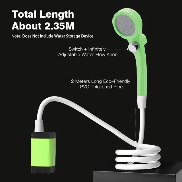 Douche portable de camping électrique – Écran intelligent et batterie 6000mAh