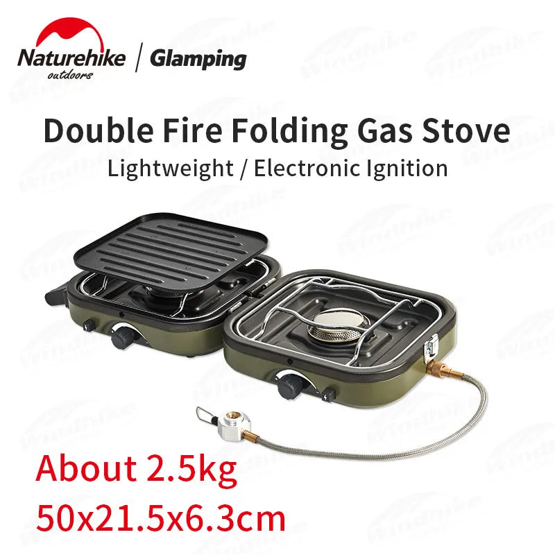 Réchaud à gaz pliable double brûleur