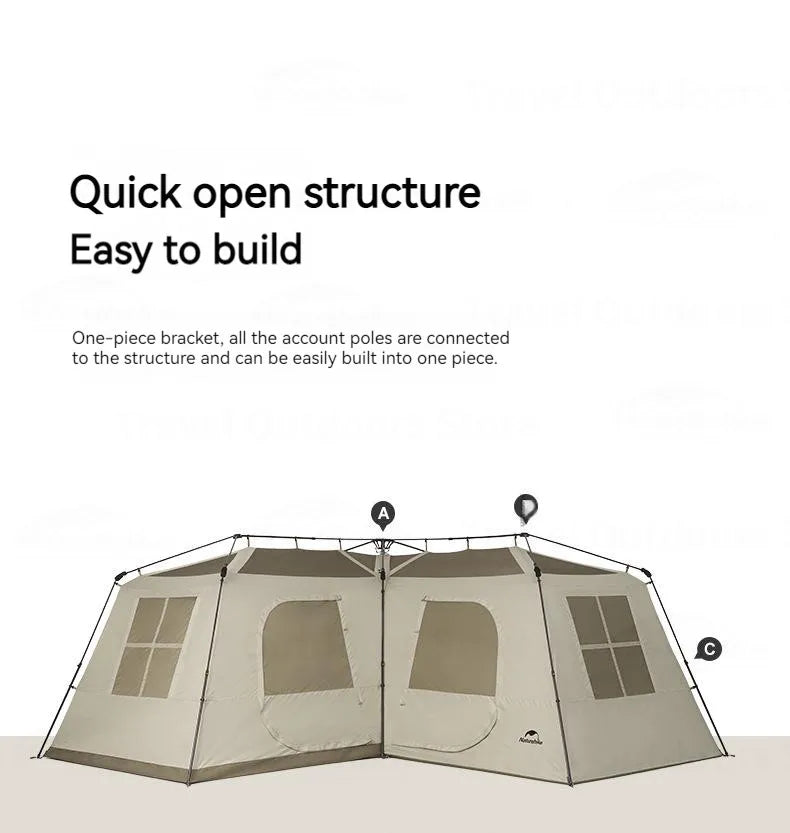 Tente Automatique 12 Personnes Naturehike™ 4 Saisons