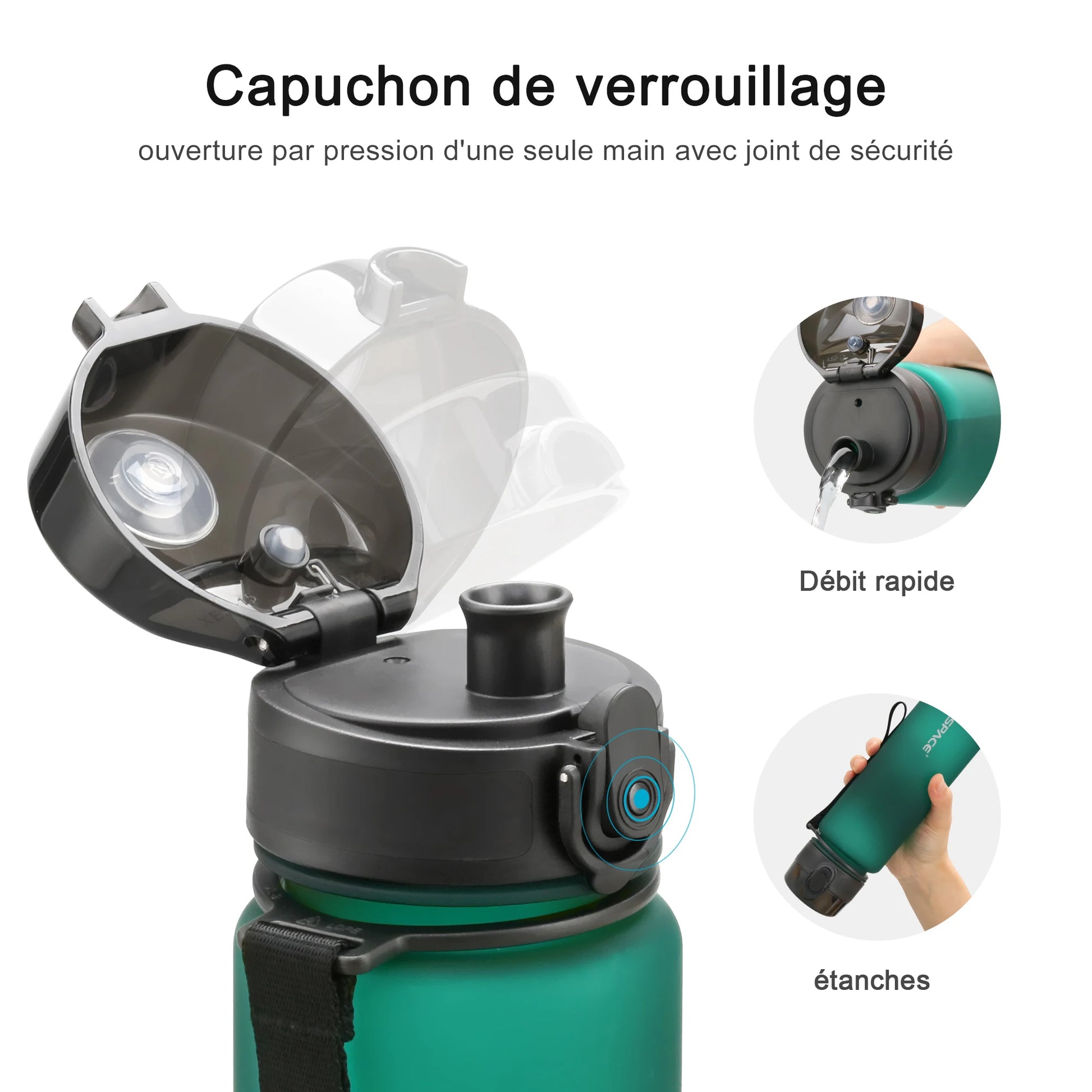 Bouteille_d_Eau_Sport_ capuchon de verouillage
