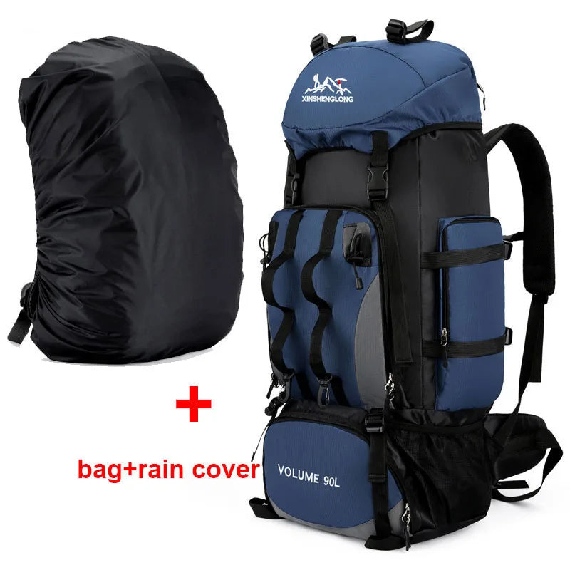 Sac à Dos de Randonnée - bleu foncé avec sac de protection contre la pluie- 