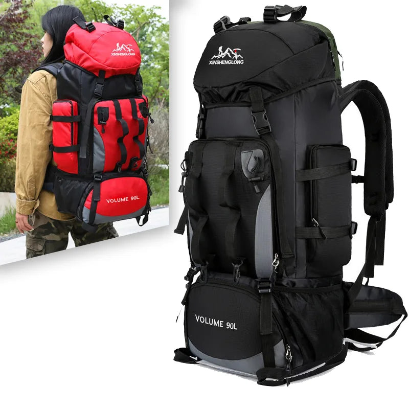 Sac à Dos de Randonnée - noir - rouge - 90L