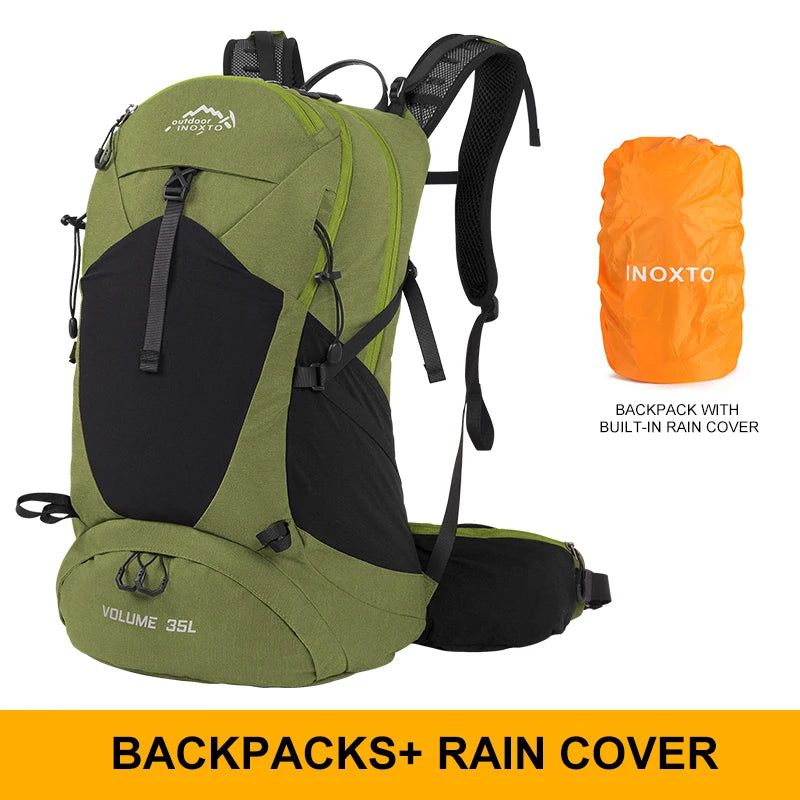Sac à dos 35L vert avec sac de protection de pluie