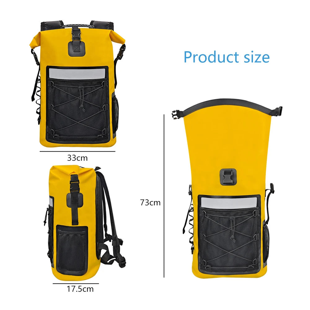 Sac étanche 35L Scione™ jaune dimension.- sport vitals