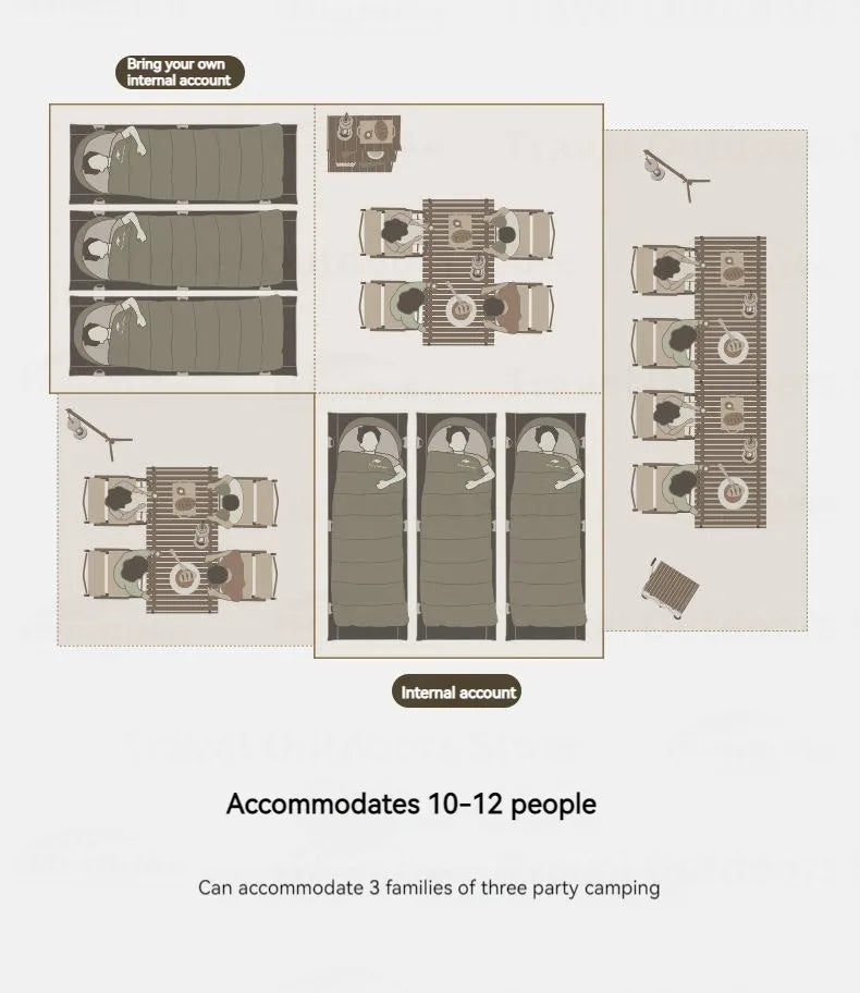 Tente Automatique 12 Personnes Naturehike™ 4 Saisons