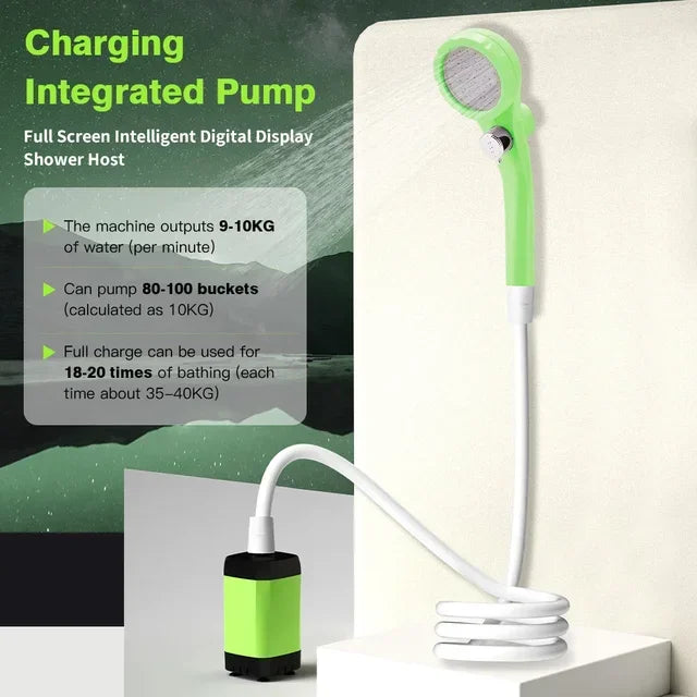 Douche portable de camping électrique – Écran intelligent et batterie 6000mAh