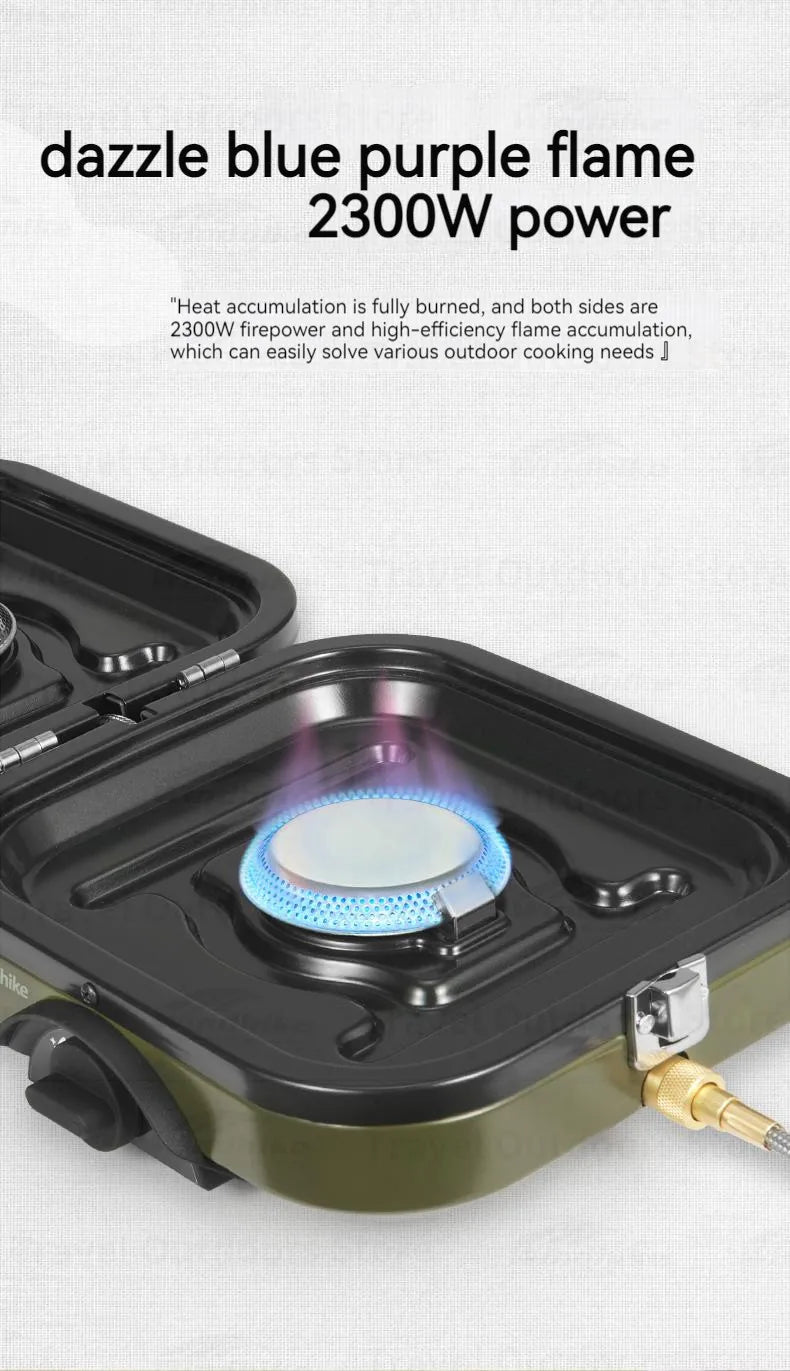Réchaud à gaz pliable double brûleur