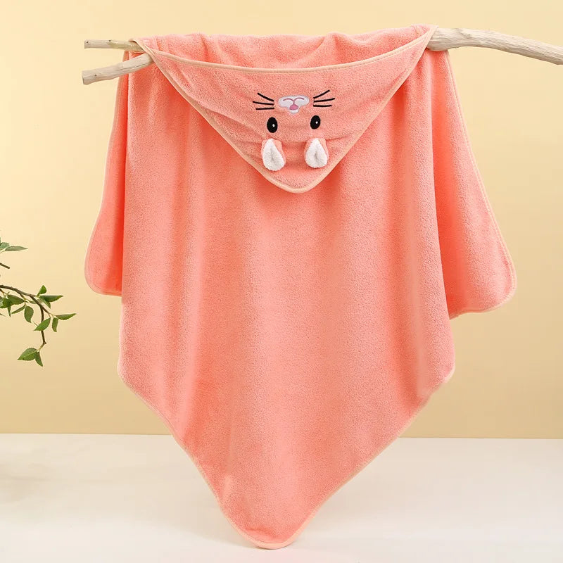 Serviette Bébé - orange- image de chat - sport vitals