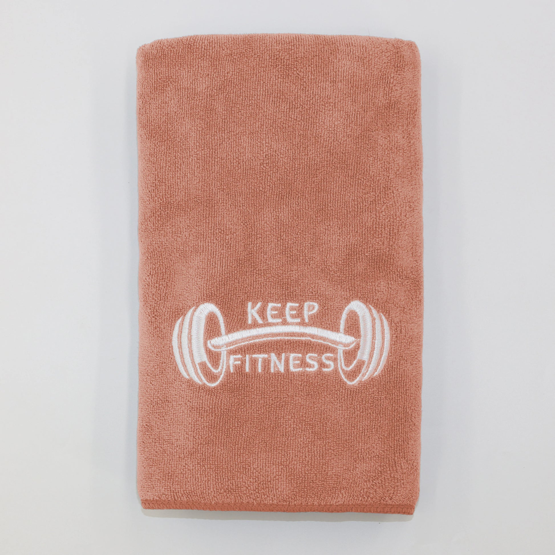Serviette en Microfibre - orange- Keep Fitness en blanc - sport vitals