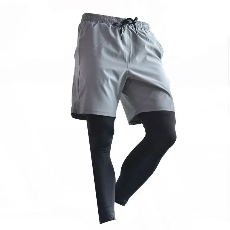 Shorts de Sport 2 en 1 noir et gris - sport vitals