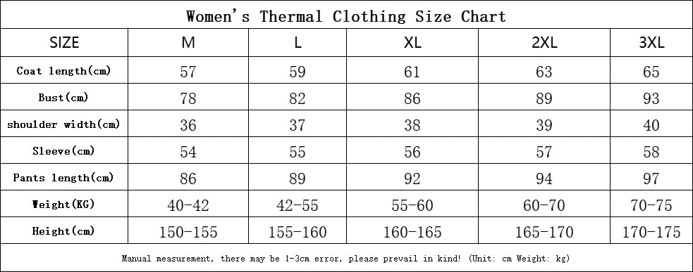 Sous-vêtement Thermique en Cachemire - guide - taille femme