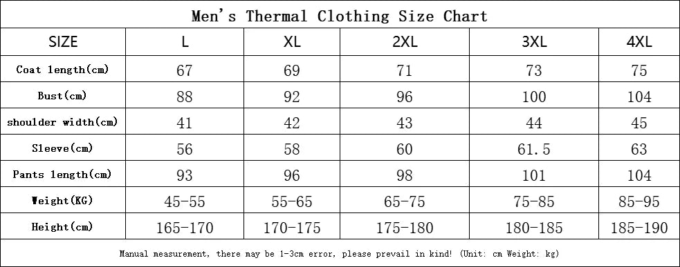 Sous-vêtement Thermique en Cachemire - guide - taille homme