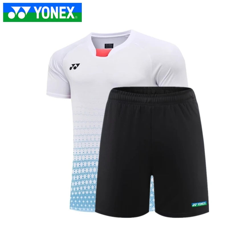 T-Shirt blanc  et short noir YONEX 