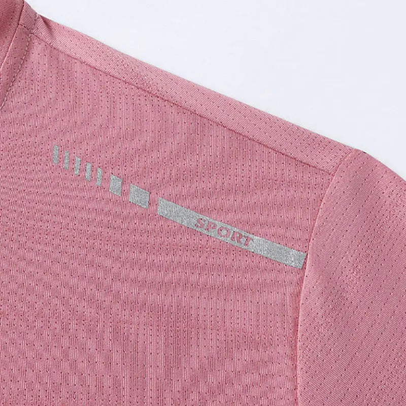 T-shirt de Sport Réfléchissant pour Femmes  - rose- manche court- tissus- sport vital