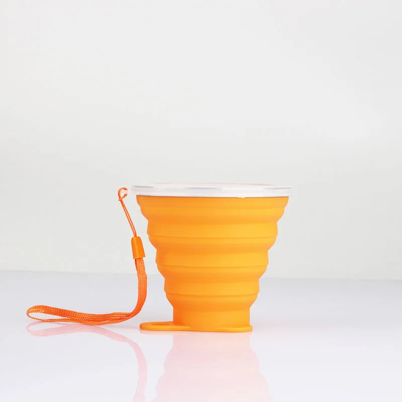 Tasses en Silicone Pliables avec Couvercles  orange - sports vitals