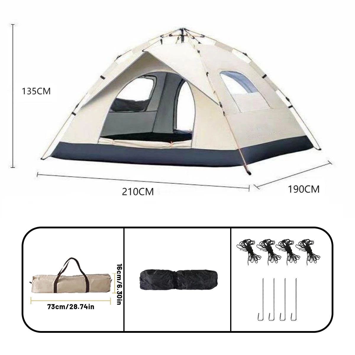 Tente Automatique 3-4 Personnes  - large - sport vitals