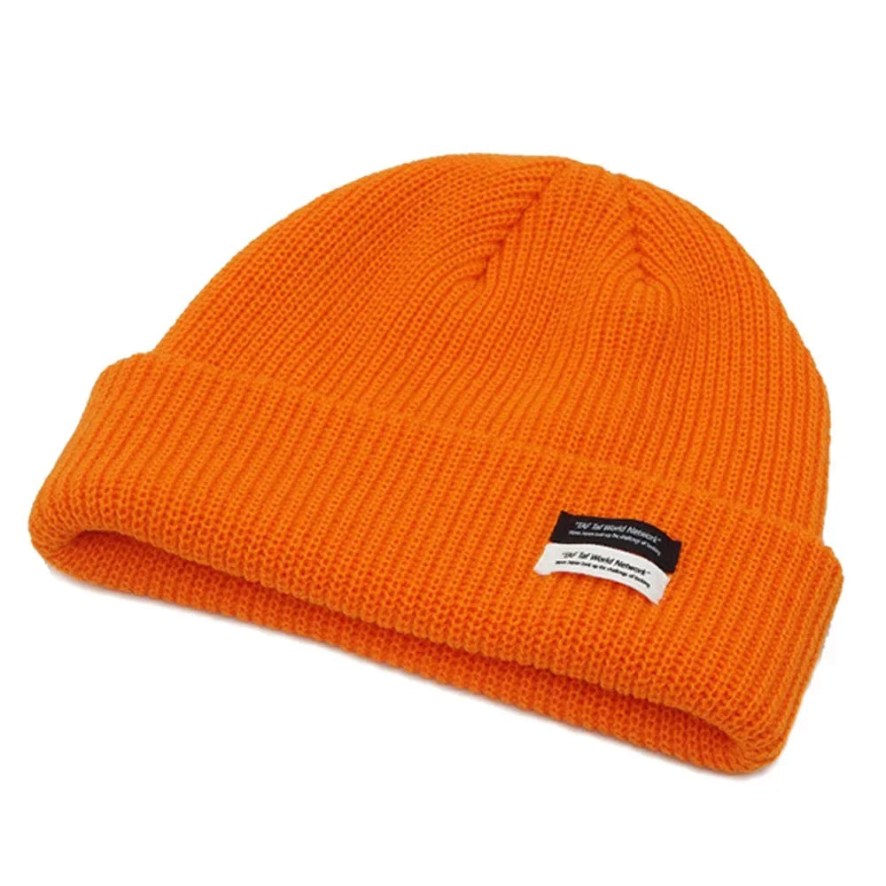 Tuque en tricot orange