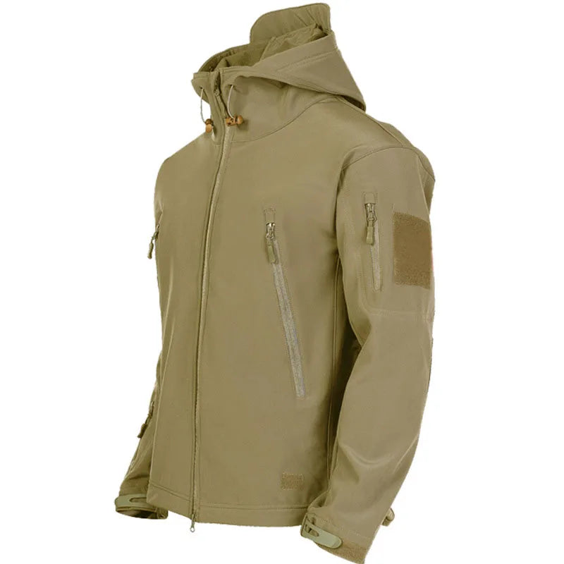 Veste Softshell pour homme avec capuche beige