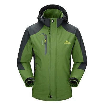 Veste d'Automne Imperméable pour Homme vert à capuchon - sport vitals