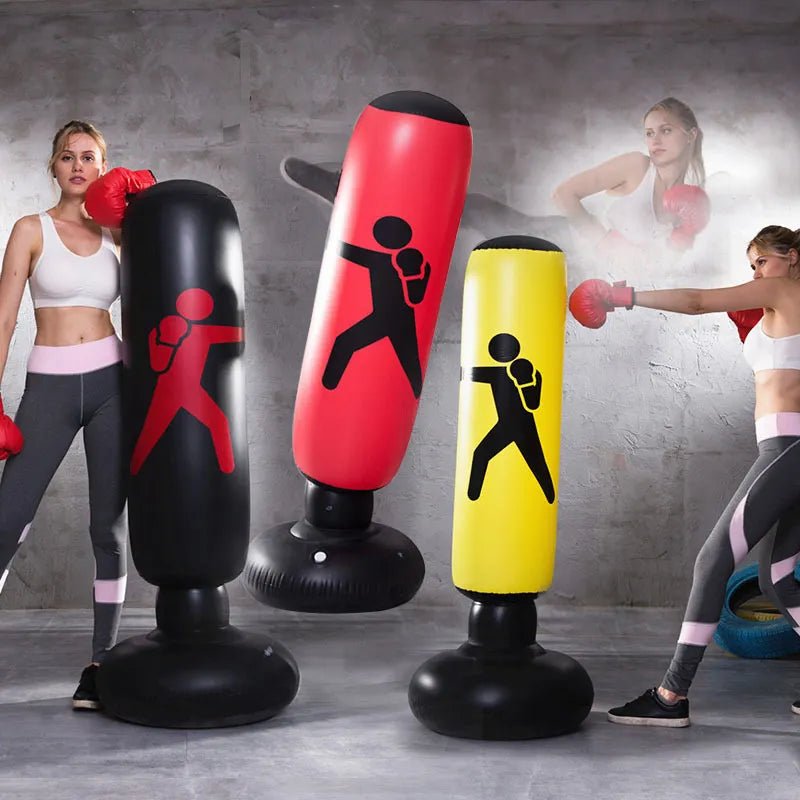 Punching Bag gonflable - noir, rouge, jaune